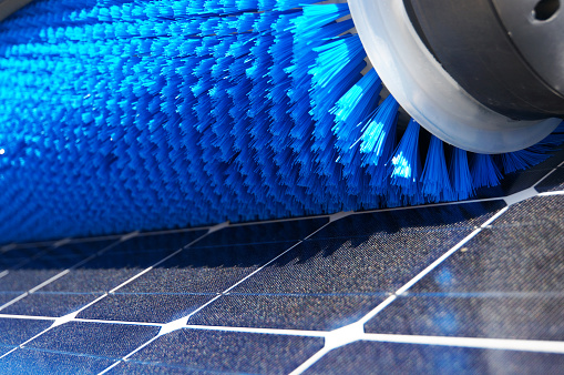 Rotating Brush For Cleaning Solar Panels
